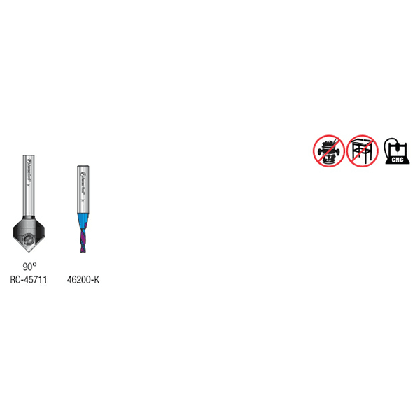 2-Pieces CNC General Purpose Router Bit, 1/4" Shank Alt 2 - Image