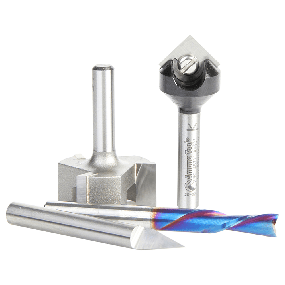 AMS-281 General Purpose CNC Router Bit, Set, 1/4" Shank(4/Piece) Alt 2 - Image