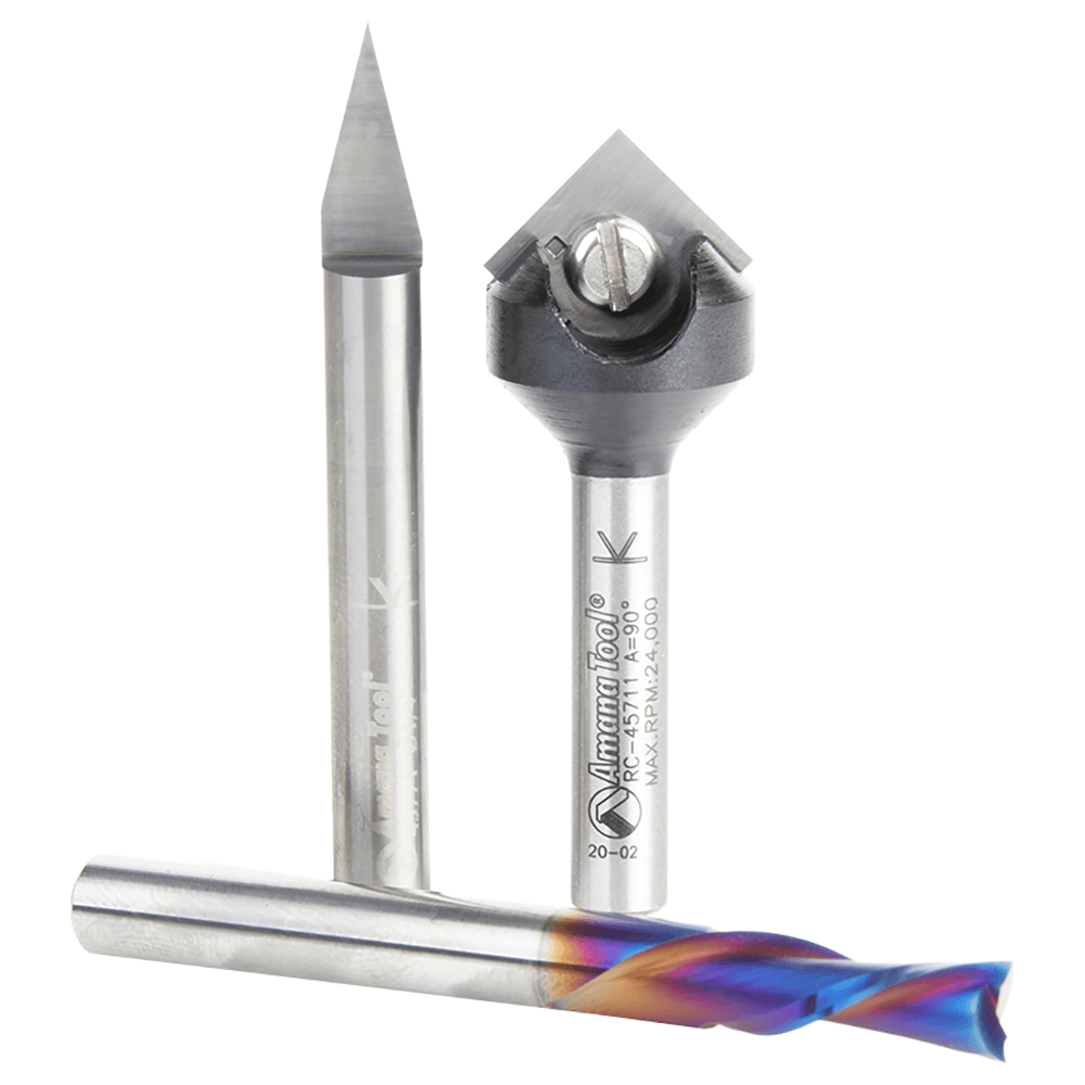 AMS-282 General Purpose CNC Router Bit, Set, 1/4" Shank Alt 2 - Image