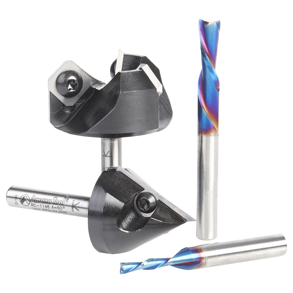 AMS-283 General Purpose CNC Router Bit, Set, 1/4" Shank(4/Piece) Alt 2 - Image