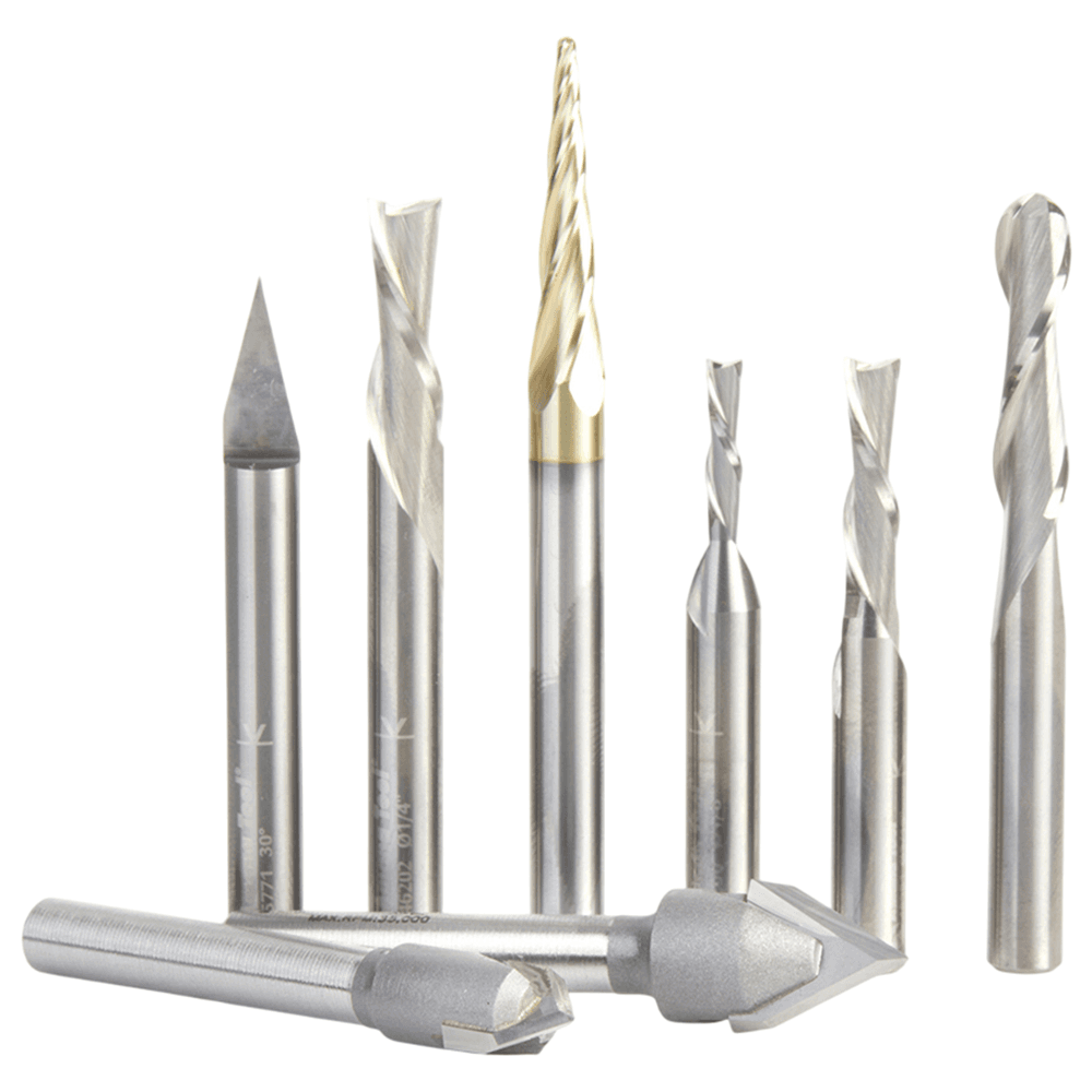 8-Piece CNC General Purpose Set, 1/4" Shank Alt 1 - Image