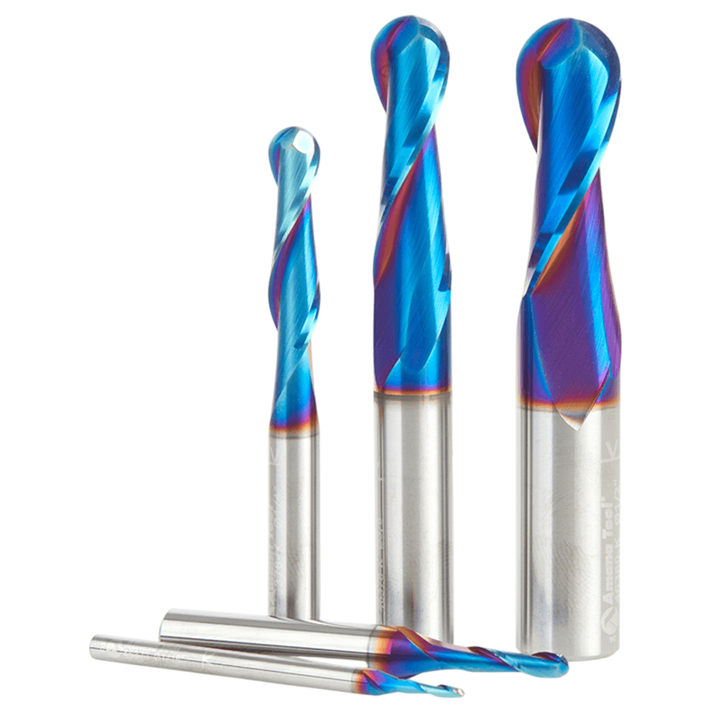 5-Piece Spektra Extreme Tool Life Coated Up-Cut Spiral Ball Nose Router Bit Alt 1 - Image