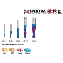 5-Piece Spektra Extreme Tool Life Coated Up-Cut Spiral Ball Nose Router Bit Alt 2 - Image