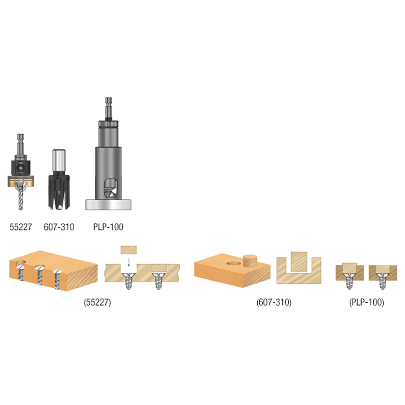 AMS-306 3-Piece Countersink/Plug Cutter/Plug Planer Pack Alt 1 - Image