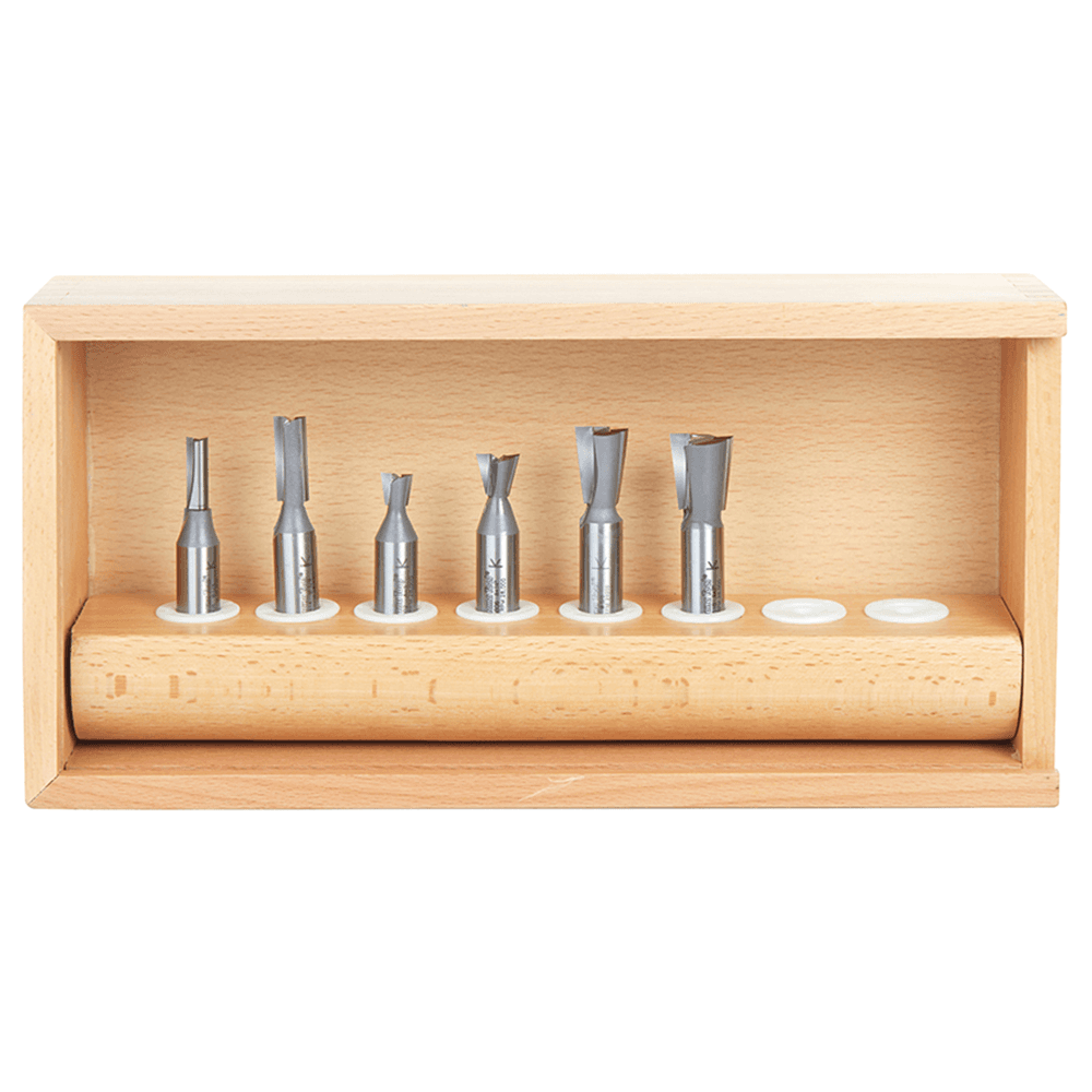 6-Piece Incra Dovetail Router Bit Set, 1/2" Shank - Alt Image 1