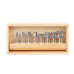 8-Piece Straight/Bullnose Router Bit Set, 1/2" Shank - Alt Image 1
