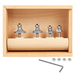 4-Piece Corner Rounding/Beading Router Bit Set, 1/4" Shank - Alt Image 1