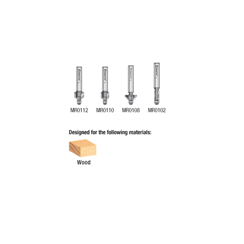 4-Piece Miniature Router Bit Pack, 1/4" Shank - Alt Image 2