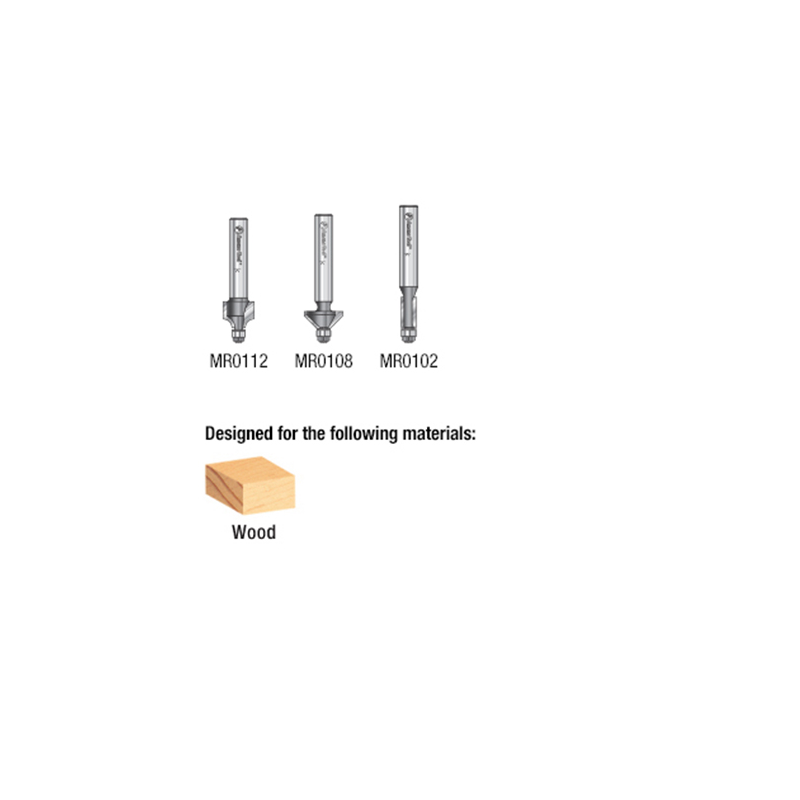 3-Piece Miniature Router Bit Pack, 1/4" Shank - Alt Image 2