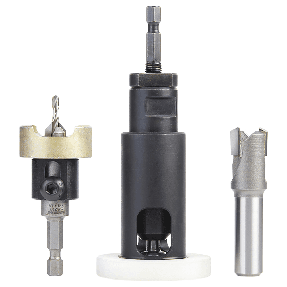 AMS-626 3-Piece Adjustable Depth-Stop No-Mar Countersink/Plug Planer/Plug Cutter Set Main - Image