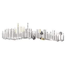 52-Piece Master CNC Router Bit Collection with LED Illuminated/Mirrored Interior/Solid Wood Display, 1/4" Shank - Alt Image 1