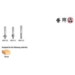 3-Piece Miniature Router Bit Pack with Mini 3/16" Diameter Lower Ball Bearing Alt 2 - Image