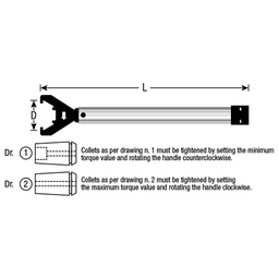 ATW-40 63mm x 17-3/4" Adjustable Torque Wrench for ER40 Collet Alt 1 - Image