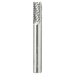 1/4" x 2" Double Cut Cylindrical Shape Burr Bit with End Cut, 1/4" Shank - Main Image