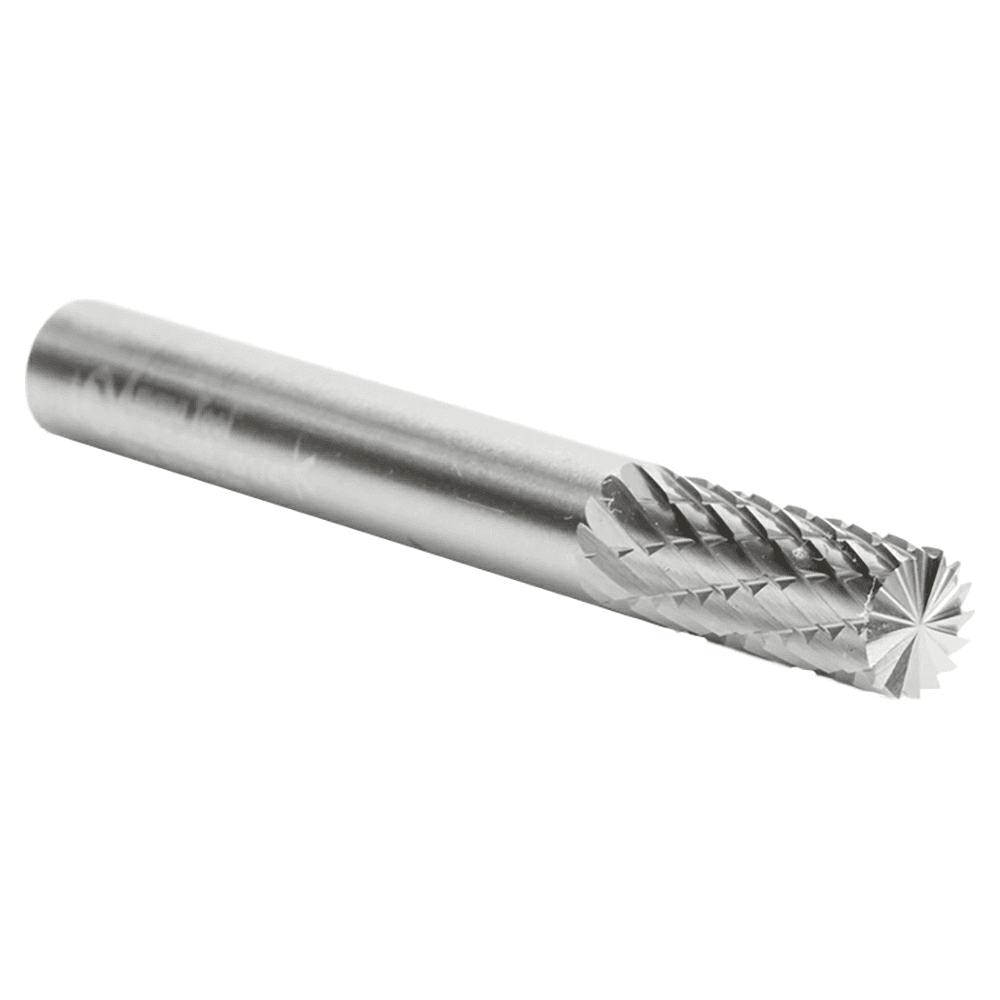 1/4" x 2" Double Cut Cylindrical Shape Burr Bit with End Cut, 1/4" Shank - Alt Image 3