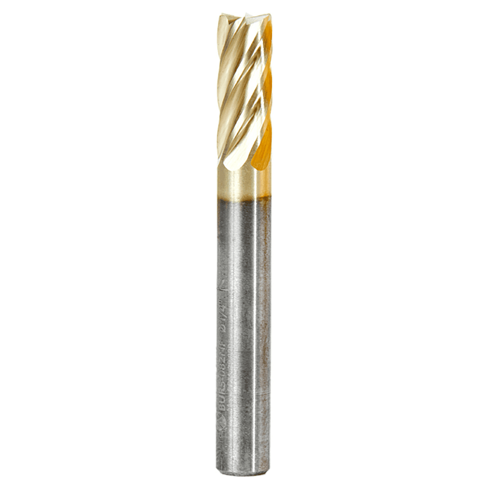 1/4" x 2" ZrN Coated Non-Ferrous Cylindrical Shape Burr Bit with End Cut, 1/4" Shank - Main Image