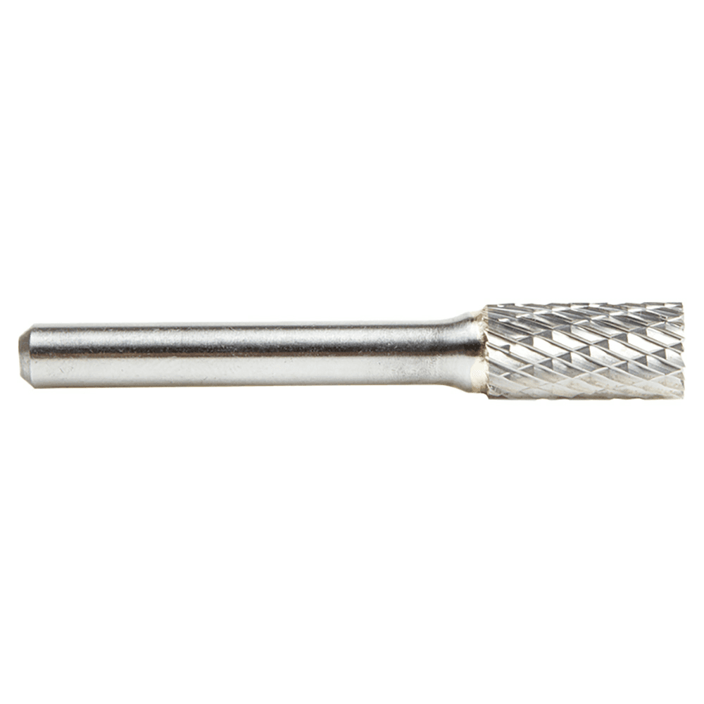 3/8" x 2-1/2" Double Cut Cylindrical Shape Burr Bit with End Cut, 1/4" Shank - Alt Image 1