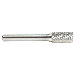 3/8" x 2-1/2" Double Cut Cylindrical Shape Burr Bit with End Cut, 1/4" Shank - Alt Image 1