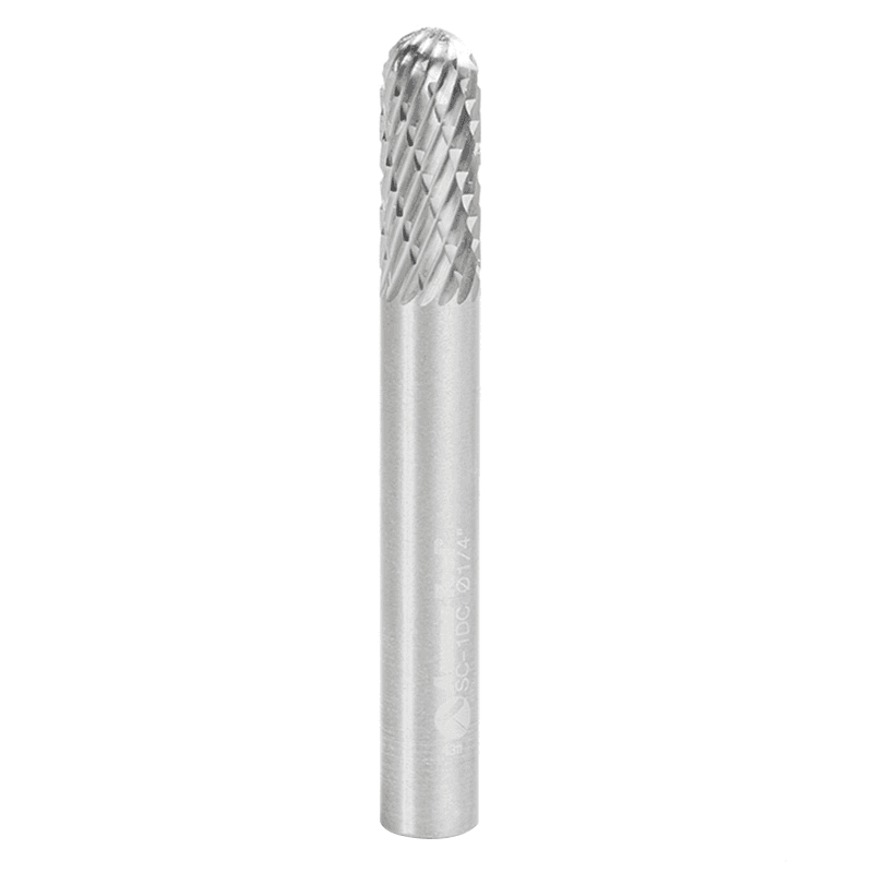 1/4" x 2" Cylinder Shape Double Cut Burr Bit, 1/4" Shank - Main Image