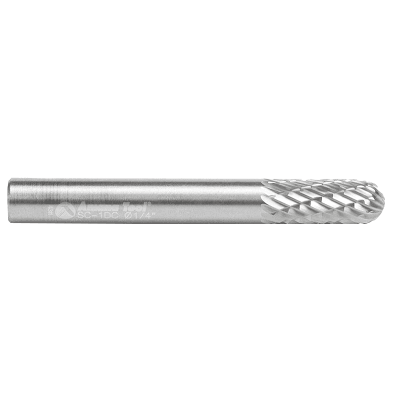 1/4" x 2" Cylinder Shape Double Cut Burr Bit, 1/4" Shank - Alt Image 1