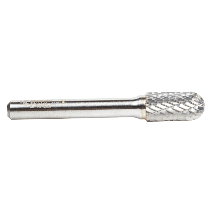 3/8" x 2-1/2" Cylinder Shape Double Cut Burr Bit, 1/4" Shank - Alt Image 1