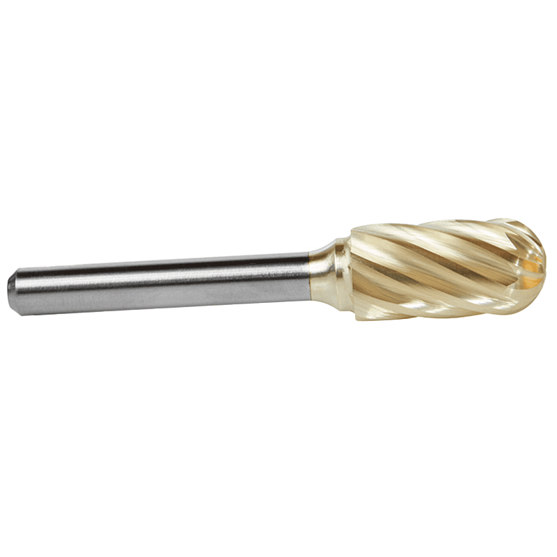 1/2" x 2-3/4" Cylinder Shape ZrN Coated Non-Ferrous Burr Bit, 1/4" Shank - Alt Image 1