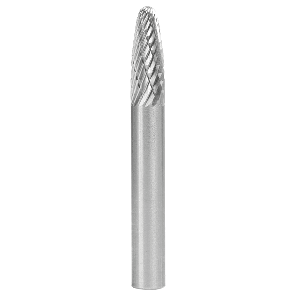 1/4" x 2" Tree Shape Double Cut Burr Bit, 1/4" Shank - Main Image