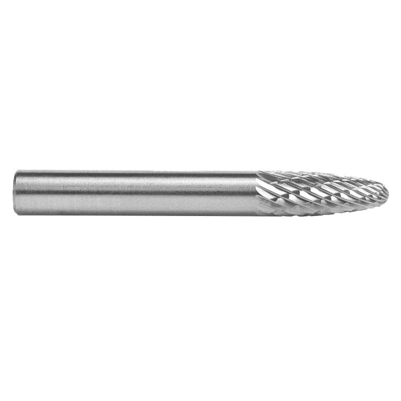 1/4" x 2" Tree Shape Double Cut Burr Bit, 1/4" Shank - Alt Image 1