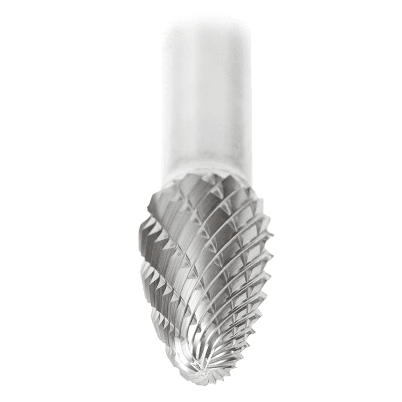 3/8" x 2-1/2" Tree Shape Double Cut Burr Bit, 1/4" Shank - Alt Image 2