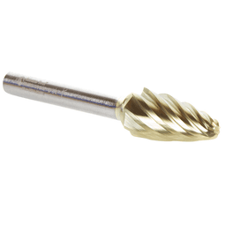 1/2" x 2-3/4" Tree Shape ZrN Coated Non-Ferrous Burr Bit, 1/4" Shank - Alt Image 2