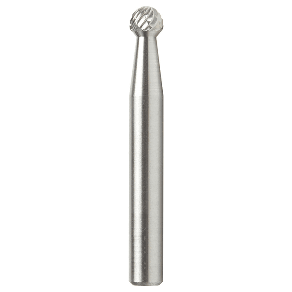 1/4" x 2" Ball Shape Double Cut Burr Bit, 1/4" Shank - Main Image