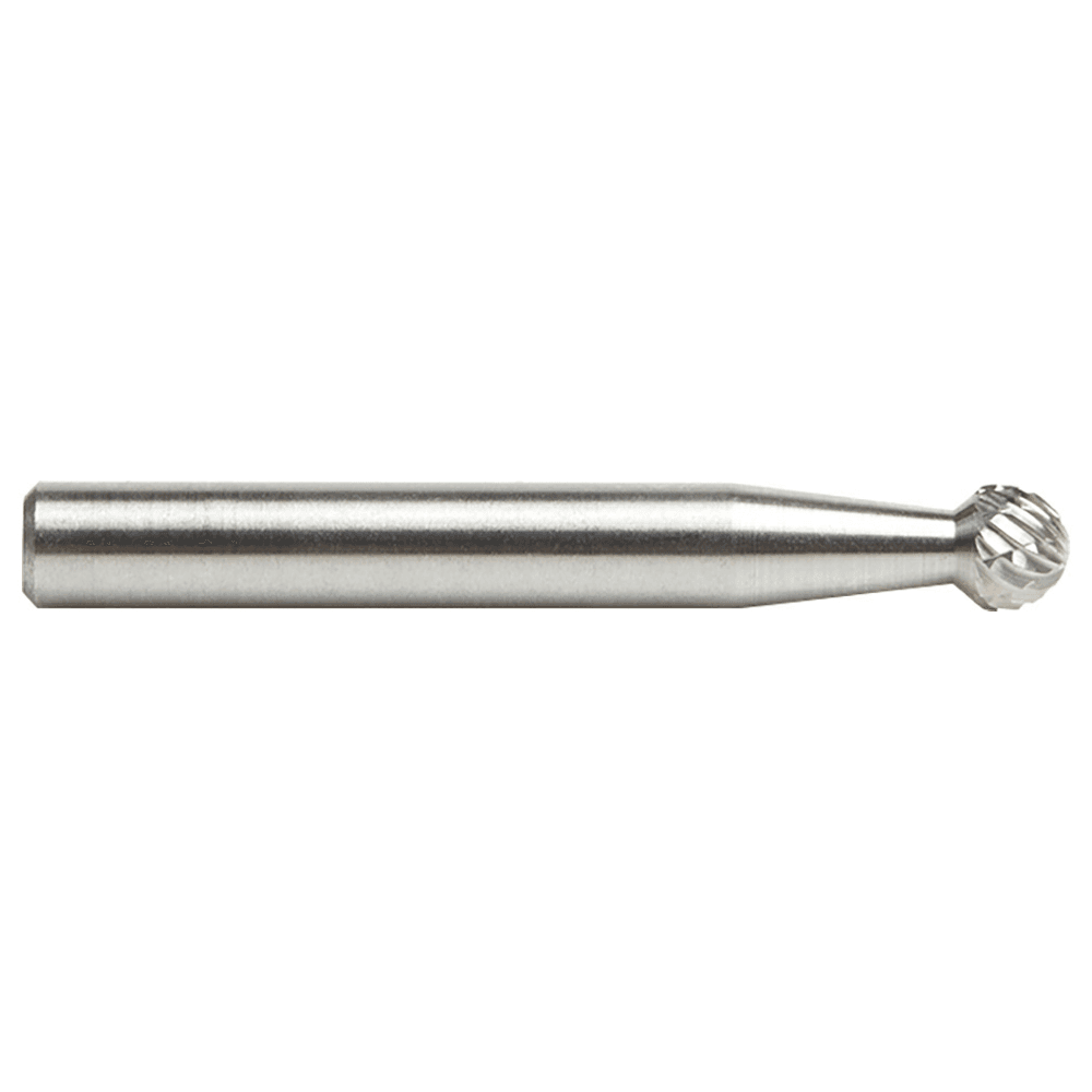 1/4" x 2" Ball Shape Double Cut Burr Bit, 1/4" Shank - Alt Image 1