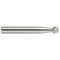 1/4" x 2" Ball Shape Double Cut Burr Bit, 1/4" Shank - Alt Image 1