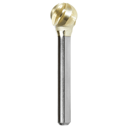 1/2" x 2-1/4" Ball Shape ZrN Coated Non-Ferrous Burr Bit, 1/4" Shank - Main Image