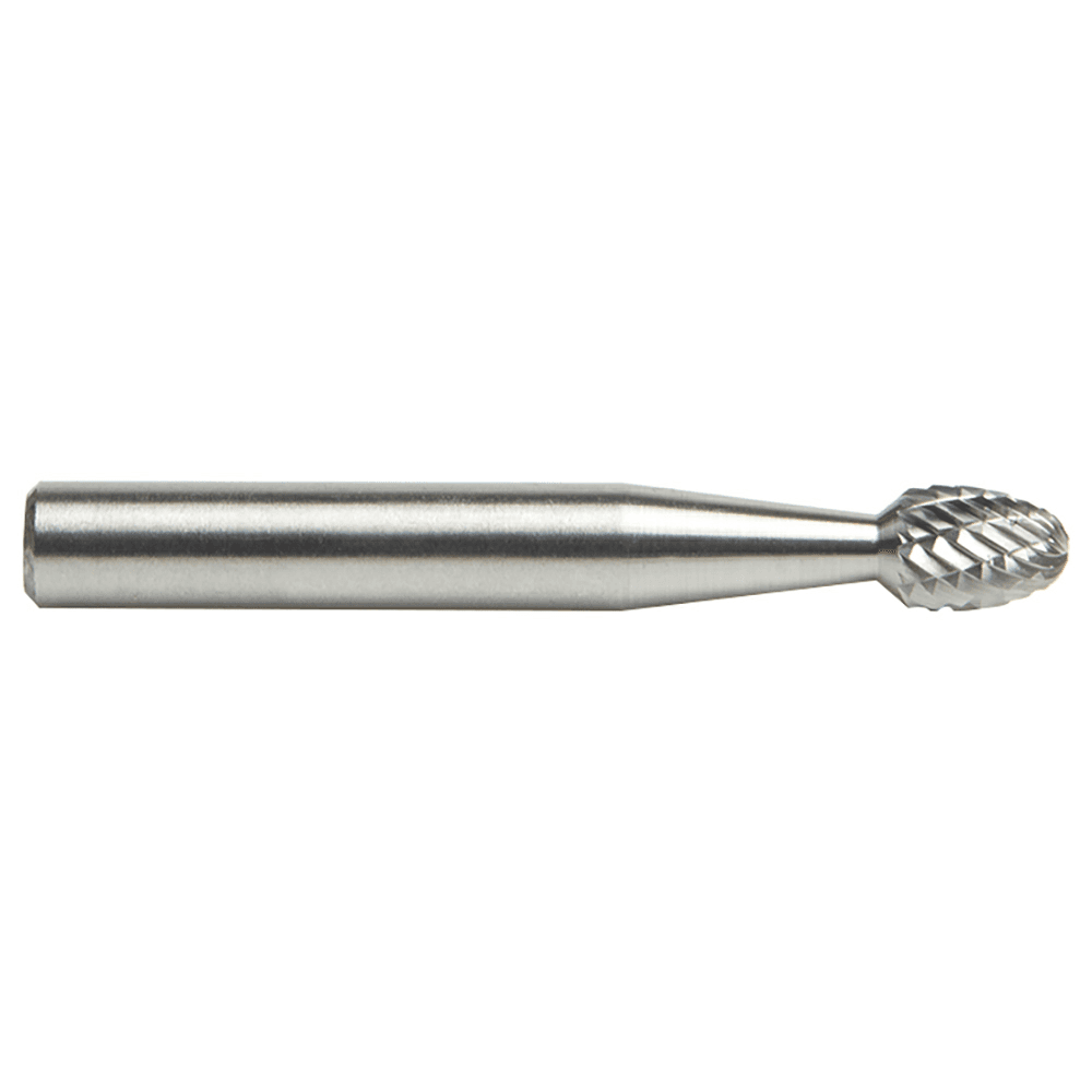 1/4" x 2" Oval Shape Double Cut Burr Bit, 1/4" Shank - Alt Image 1