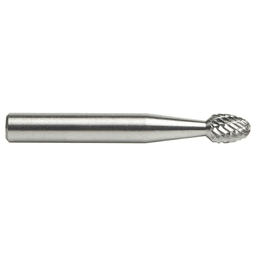 1/4" x 2" Oval Shape Double Cut Burr Bit, 1/4" Shank - Alt Image 1