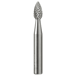 1/4" x 2" Flame Shape Double Cut Burr Bit, 1/4" Shank - Main Image