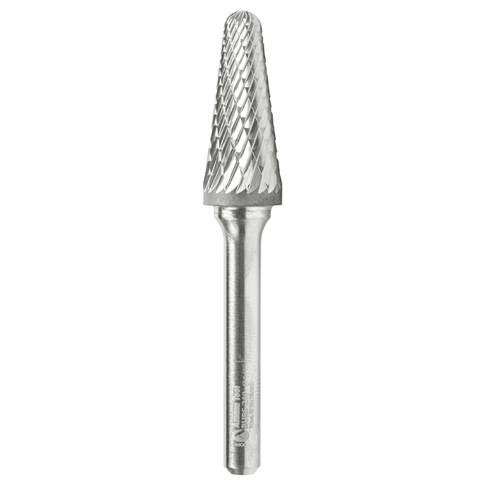 1/2" x 2-7/8" Cone Shape Double Cut Burr Bit, 1/4" Shank - Main Image