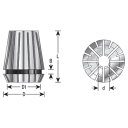 5-6mm x 40mm CO-112 5-6mm CNC High Precision Spring Collet for ER32 Tool Holder Main - Image