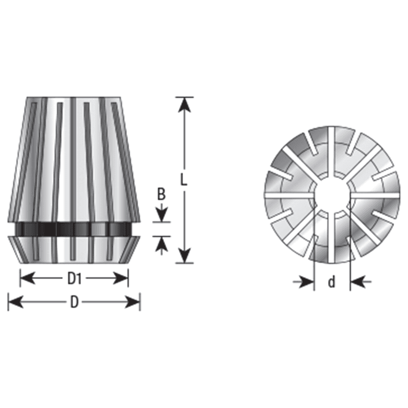 CO-142 12mm-13mm CNC High Precision Spring Collet for ER32 Tool Holder Alt 1 - Image