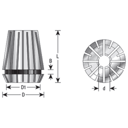 CO-142 12mm-13mm CNC High Precision Spring Collet for ER32 Tool Holder Alt 1 - Image