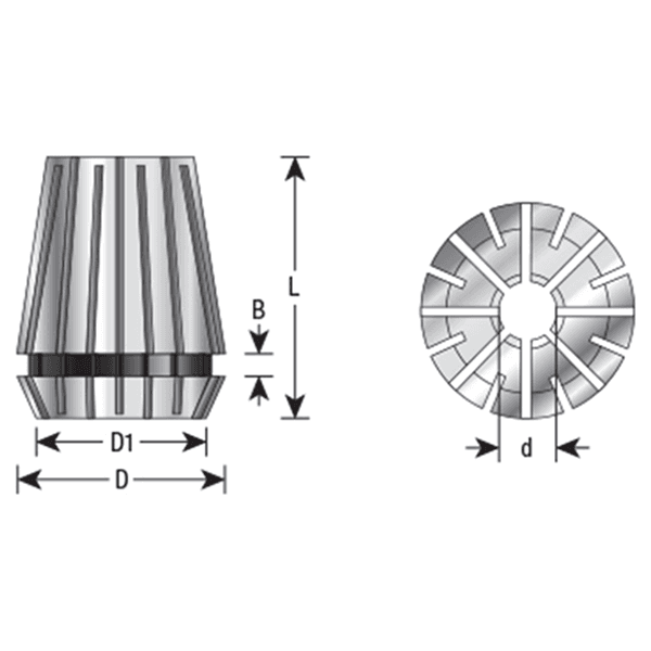 16-17mm x 40mm CO-158 16-17mm CNC High Precision Spring Collet for ER32 Tool Holder Main - Image