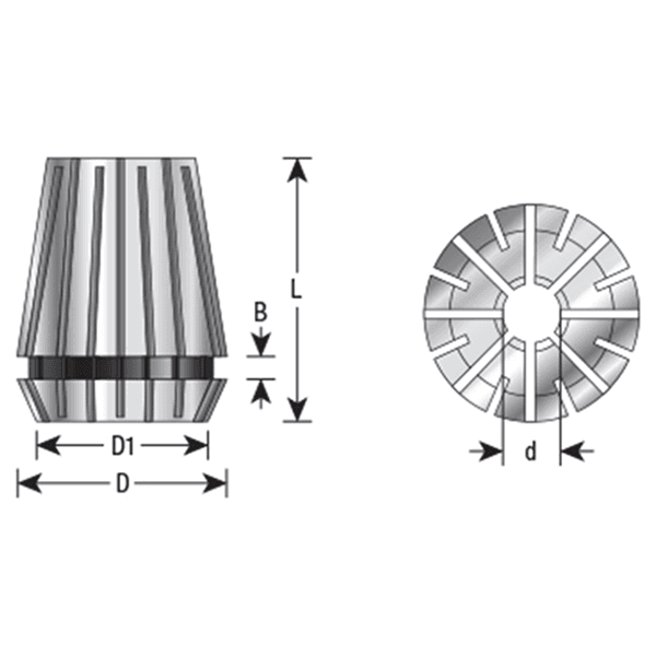 18-19mm x 40mm CO-166 18-19mm CNC High Precision Spring Collet for ER32 Tool Holder Main - Image
