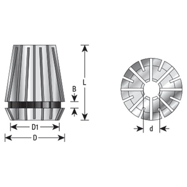 19-20mm x 40mm CO-170 19-20mm CNC High Precision Spring Collet for ER32 Tool Holder Main - Image
