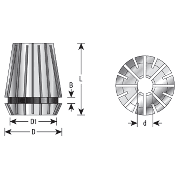 1/4" x 40mm CO-174 1/4 Dia CNC High Precision Spring Collet for ER32 Tool Holder Main - Image