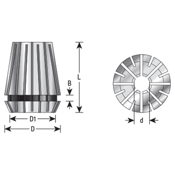 3/8" x 40mm CO-178 3/8 Dia CNC High Precision Spring Collet for ER32 Tool Holder Main - Image