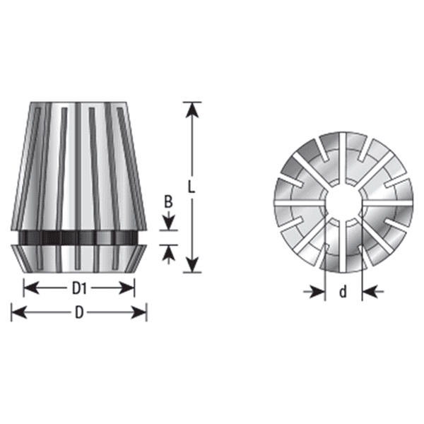 1/2" x 40mm CO-182 1/2 Dia CNC High Precision Spring Collet for ER32 Tool Holder Main - Image