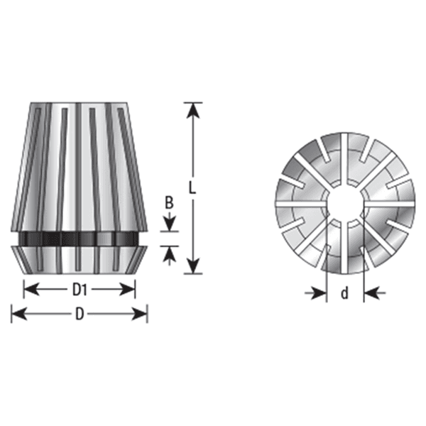 5/8" x 40mm CO-186 5/8 Dia CNC High Precision Spring Collet for ER32 Tool Holder Main - Image