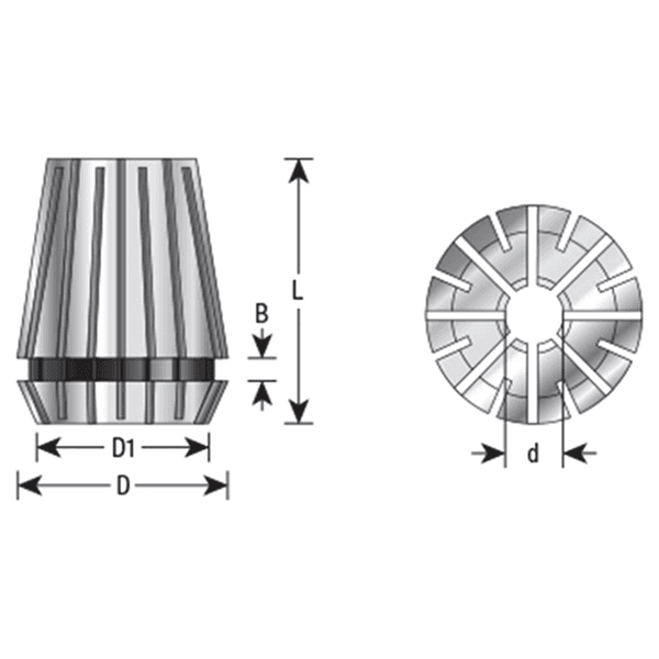 1/8" x 40mm CO-194 1/8 CNC High Precision Spring Collet for ER32 Tool Holder Main - Image