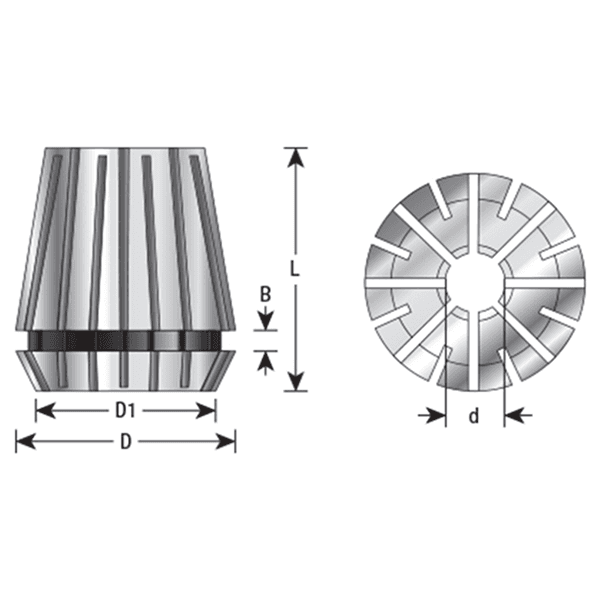 3/8" x 46mm CO-248 3/8 Dia CNC High Precision Spring Collet for ER40 Tool Holder Main - Image
